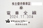 東急電鉄株主優待（定期型）電車全線 2024年11月30日期限