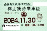 山陽電鉄株主優待（定期型）電車・バス全線 2024年11月30日期限