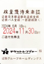 近畿日本鉄道（近鉄）株主優待(定期型）電車・バス全線 2024年11月30日期限